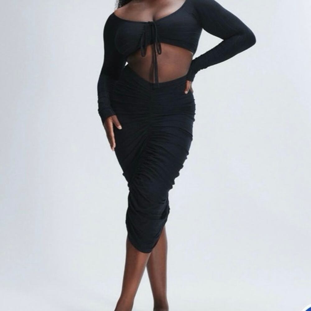 Savage x fenty sleek stitch modal ruched skirt size 1x